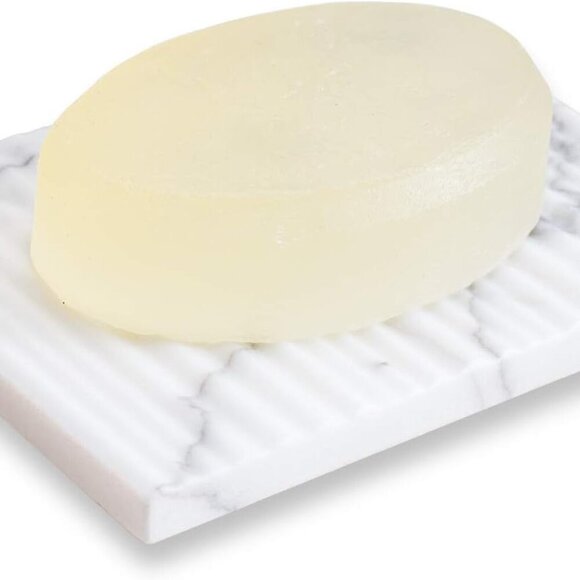 Other - White Marble Soap Dish Holder Jewelry Ring Tray Sink Dish Sponge Holder for Bath